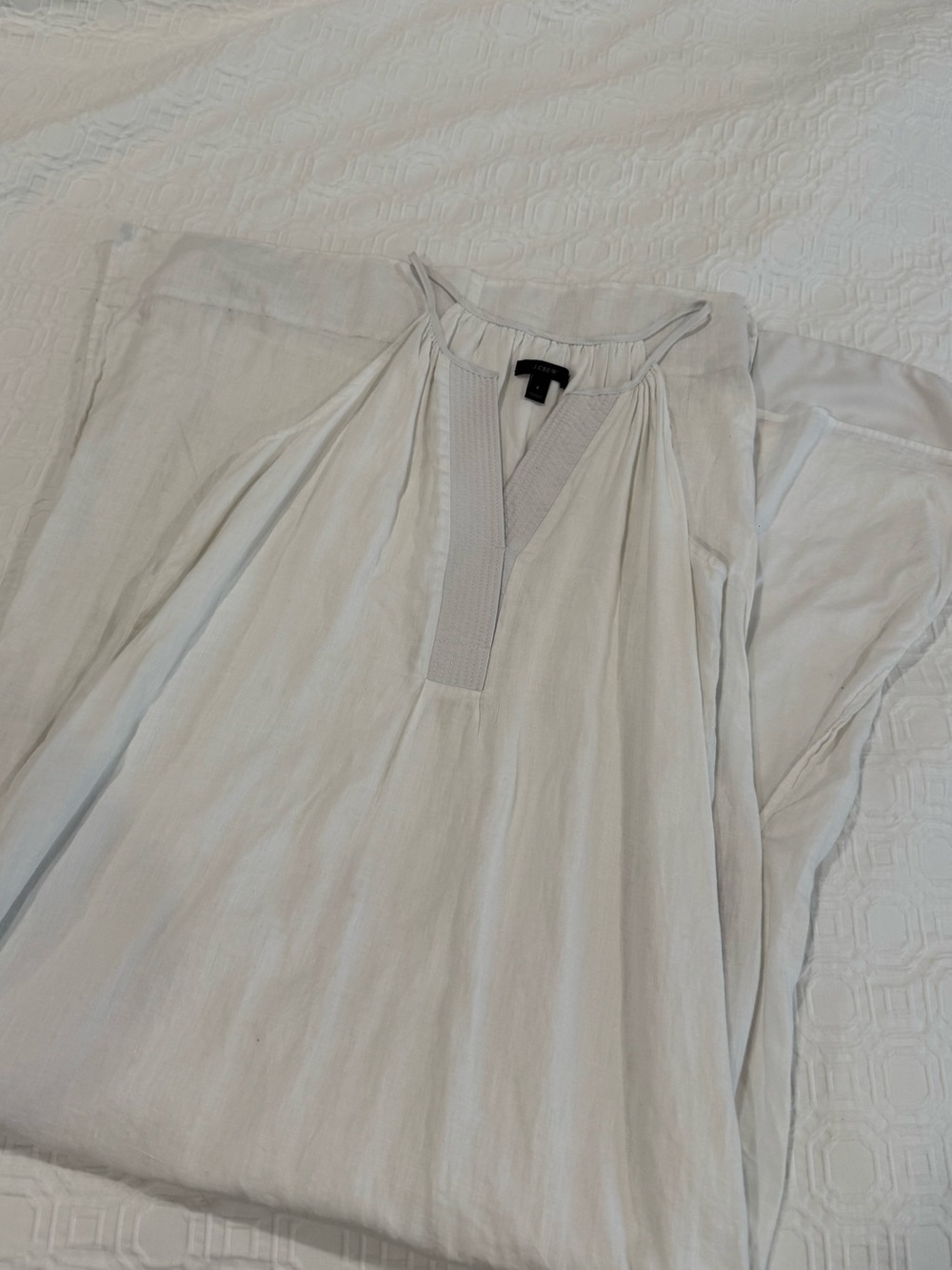 J. Crew White Linen Maxi Dress